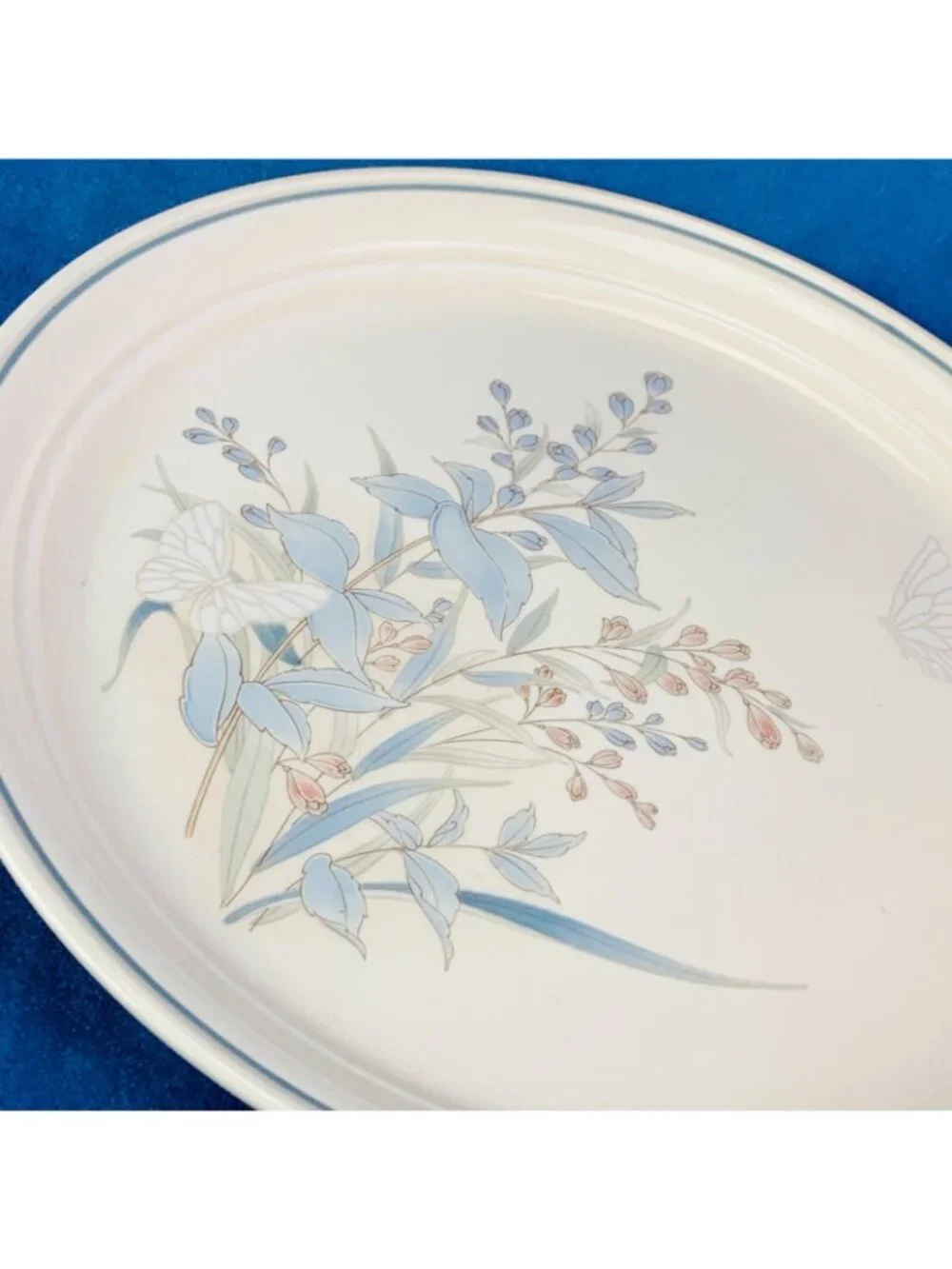 Noritake Keltcraft KILKEE 9109 Blue Floral Butterfly Ireland Dinner Plates Set 4